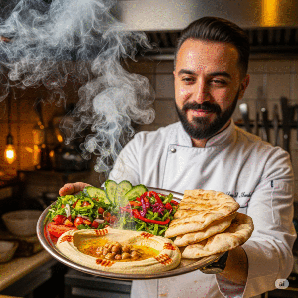 Hummus and Pitta with Salad
